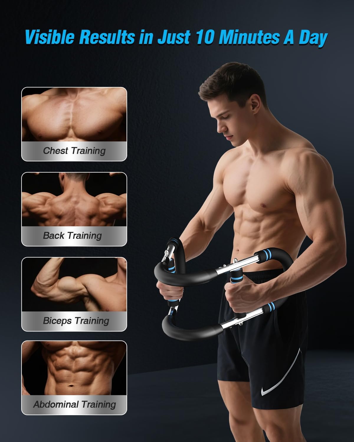 Twister Arm Trainer – 20–70Lb Adjustable Resistance Chest Workout Equipment – Portable Chest Clip Trainer and Arm Exerciser for Visible Gains and Sculpted Muscle