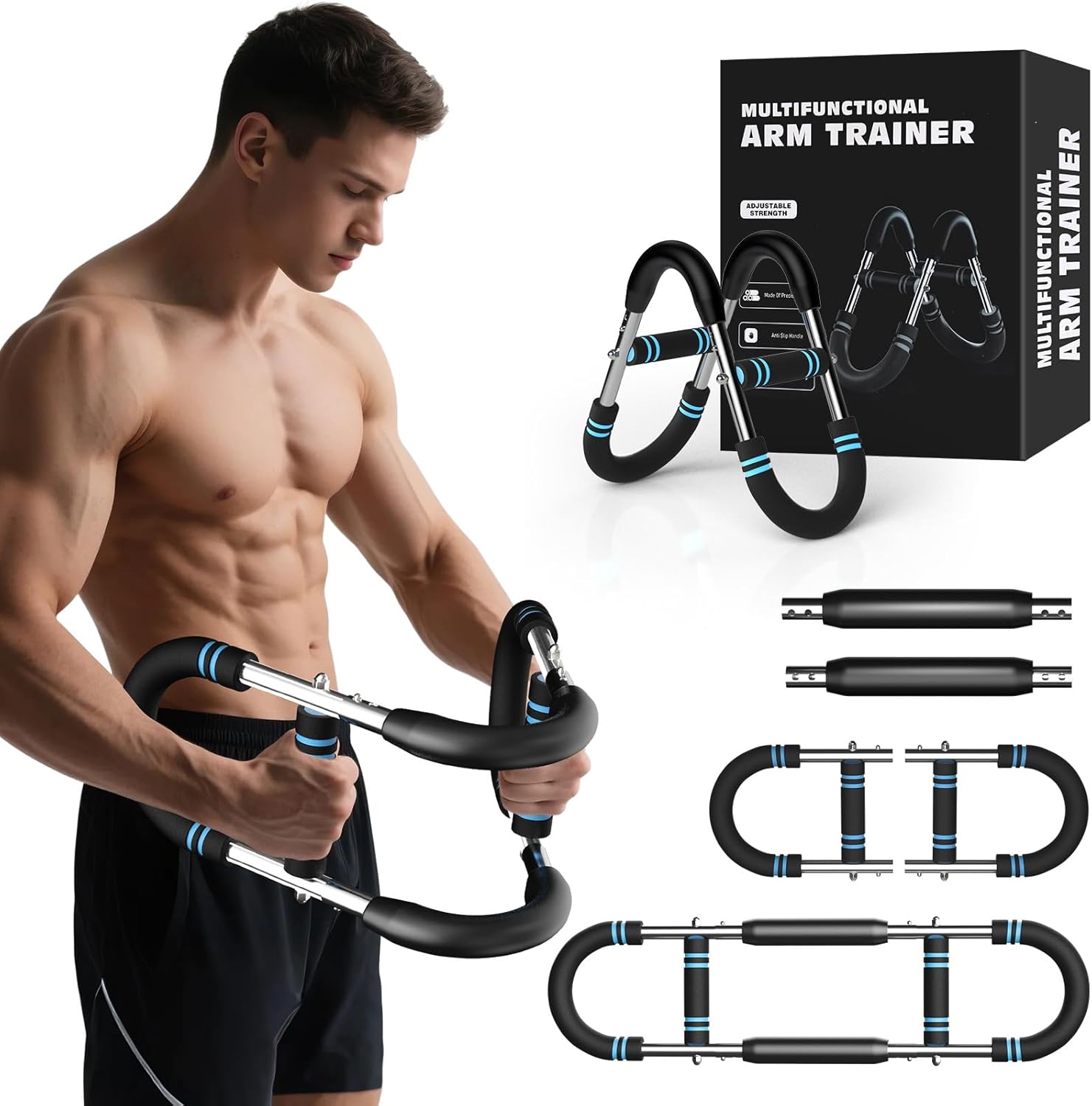 Twister Arm Trainer – 20–70Lb Adjustable Resistance Chest Workout Equipment – Portable Chest Clip Trainer and Arm Exerciser for Visible Gains and Sculpted Muscle